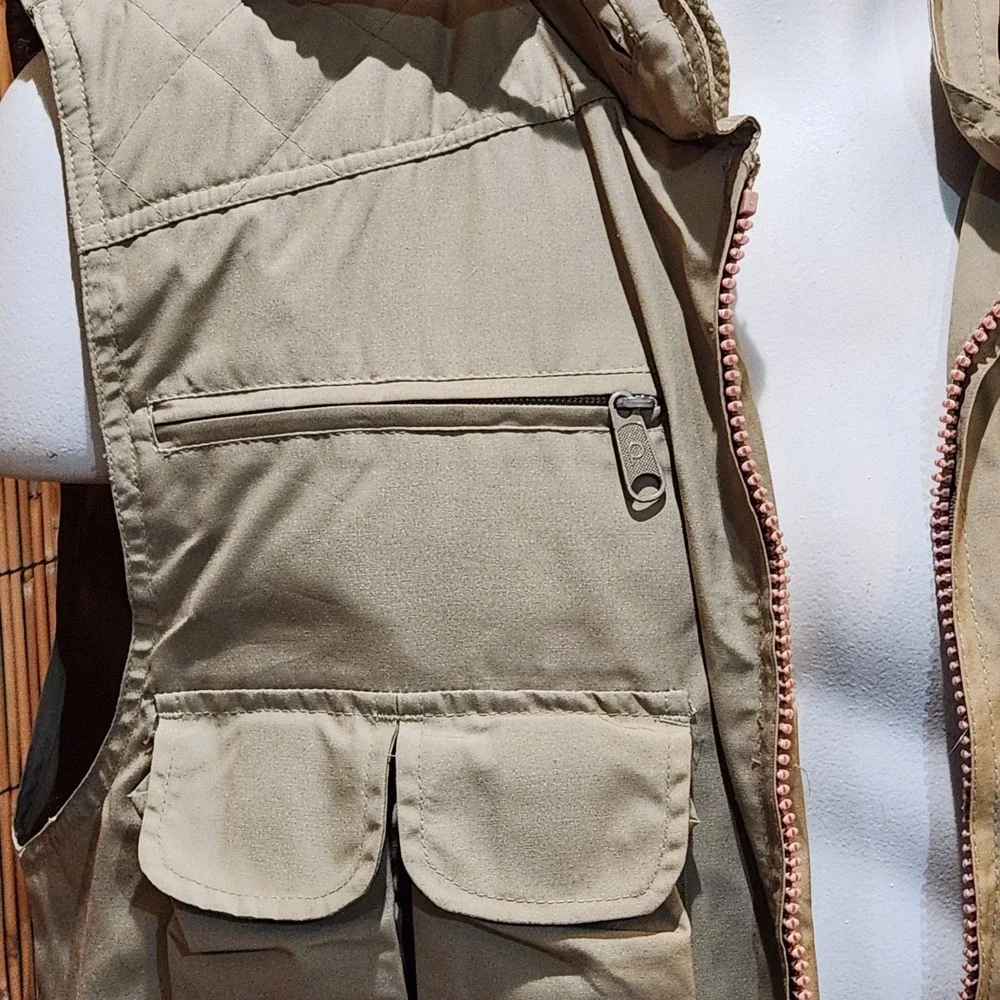 Gorpcore Utility Vest Cargo Pockets  Khaki Tan